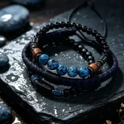 Luxe Herenarmband Zwart & Blauw