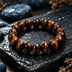 Tijgeroog herenarmband Bruin