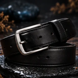 Leren herenriem Zwart 40 mm